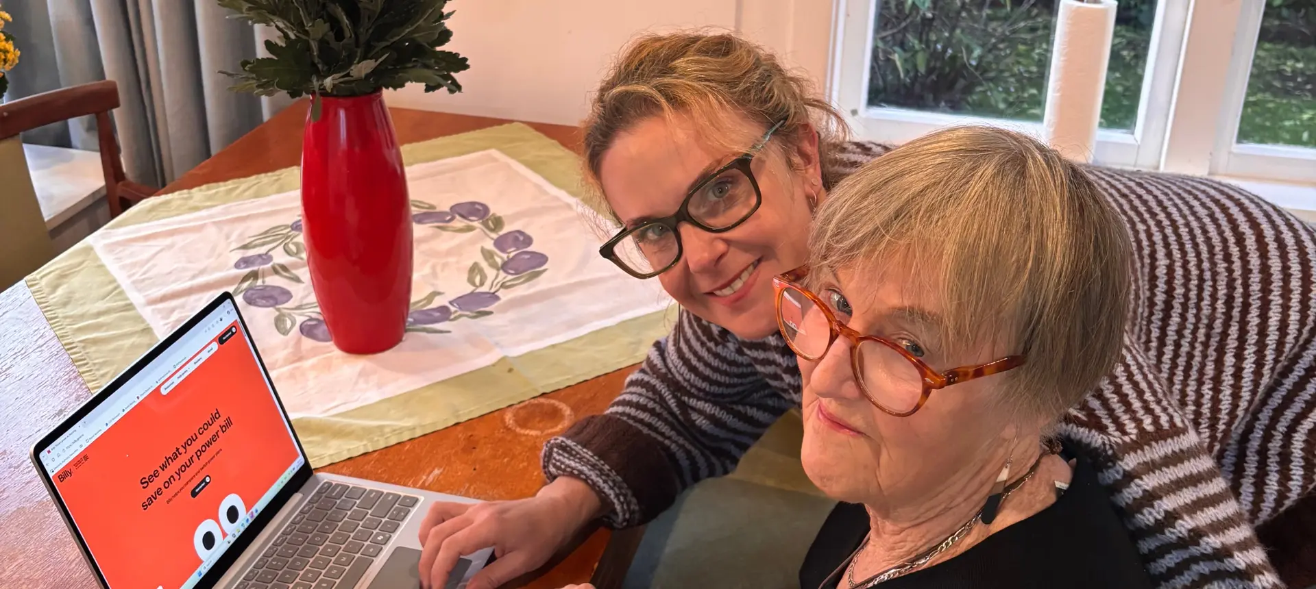 Pip checks Billy website to see if she can save