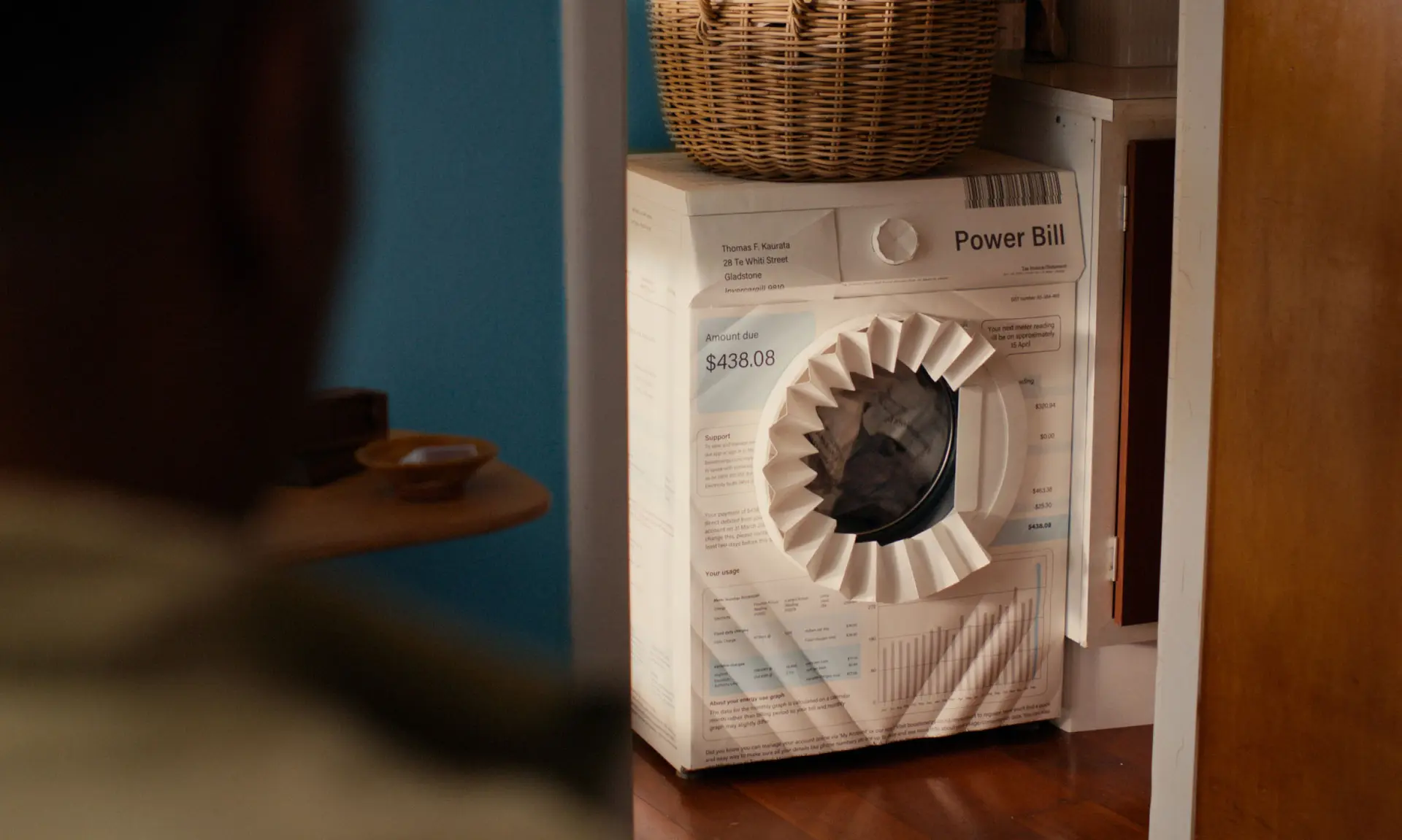 Washing machine made out of bills